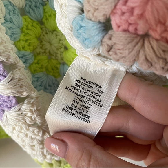 Alice + Olivia Anderson Boxy Cropped Crochet Cardigan Sweater Multi - Picture 6 of 9